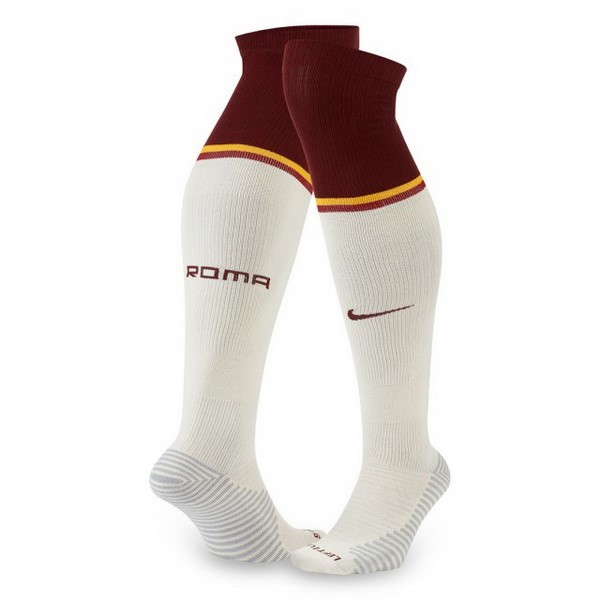 Socken As Roma Auswarts 2020-21 Weiß Fussballtrikots Günstig